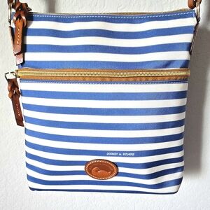 Dooney & Bourke Blue and White Striped Crossbody Bag